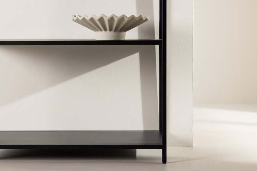 VENTURE DESIGN Montevideo bokhylla, m. 5 hyllplan - svart stl