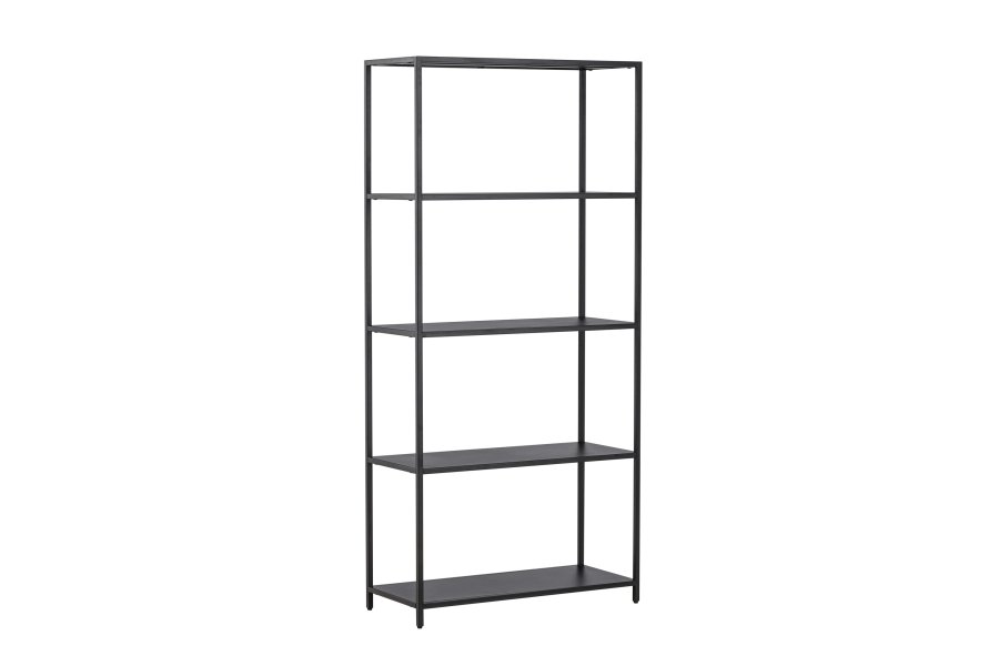VENTURE DESIGN Montevideo bokhylla, m. 5 hyllplan - svart stl