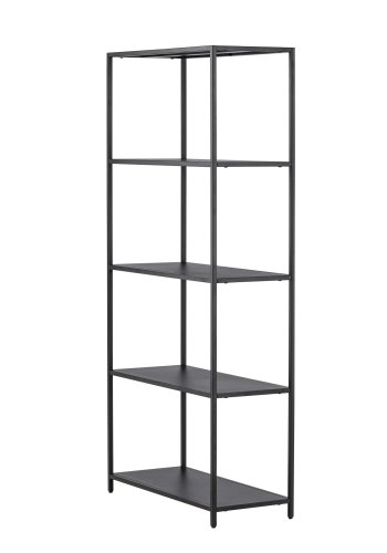 VENTURE DESIGN Montevideo bokhylla, m. 5 hyllplan - svart stl