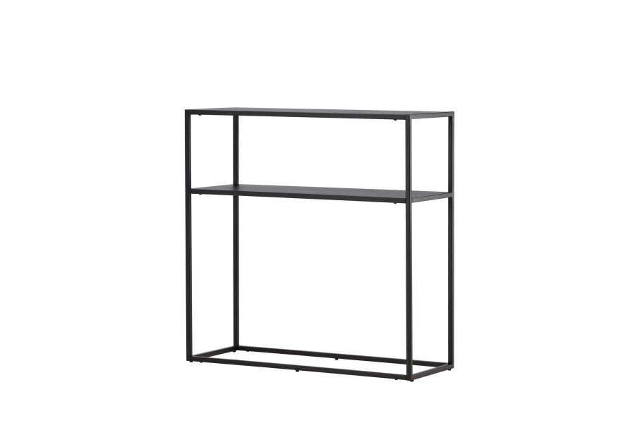 VENTURE DESIGN Georgetown Beistelltisch, mit 1 Ablage – schwarzer Stahl (80x40)