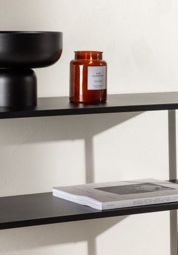 VENTURE DESIGN Georgetown Beistelltisch, mit 1 Ablage – schwarzer Stahl (80x40)