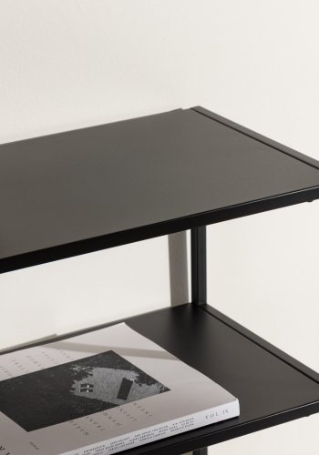 VENTURE DESIGN Georgetown Beistelltisch, mit 1 Ablage – schwarzer Stahl (80x40)