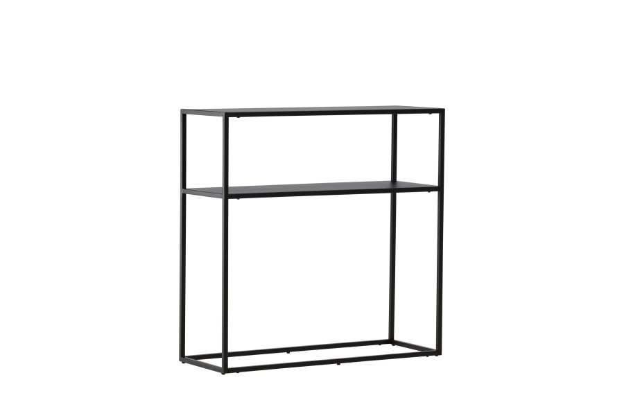 VENTURE DESIGN Georgetown Beistelltisch, mit 1 Ablage – schwarzer Stahl (80x40)