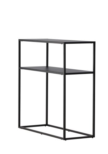 VENTURE DESIGN Georgetown Beistelltisch, mit 1 Ablage – schwarzer Stahl (80x40)