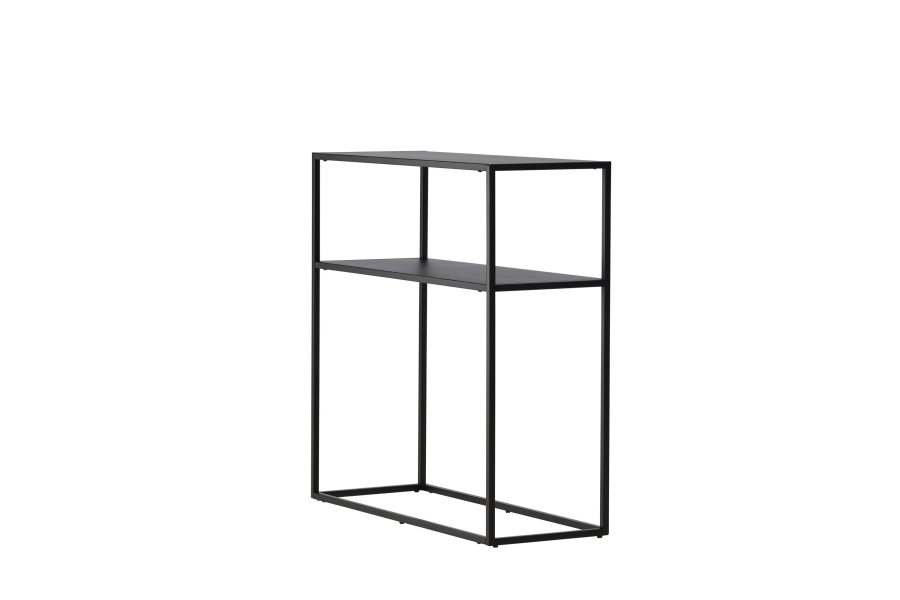 VENTURE DESIGN Georgetown Beistelltisch, mit 1 Ablage – schwarzer Stahl (80x40)