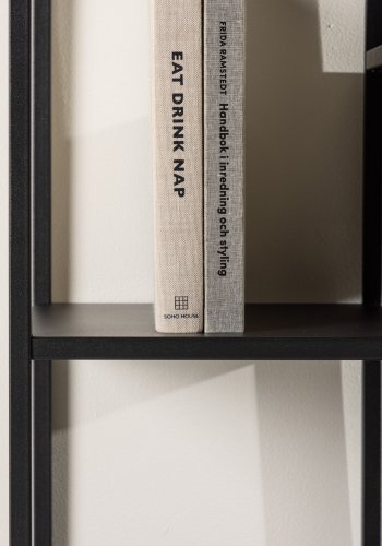 VENTURE DESIGN Puno sidebord, m. 3 hyller - svart stl (80x30)