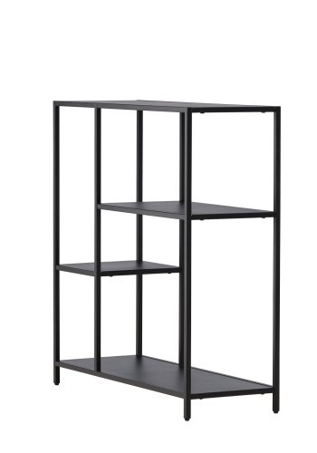 VENTURE DESIGN Puno sidebord, m. 3 hyller - svart stl (80x30)