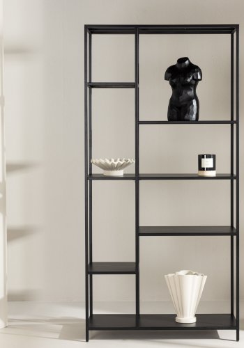 VENTURE DESIGN El Alto bokhylle, m. 6 hyller - sort stl