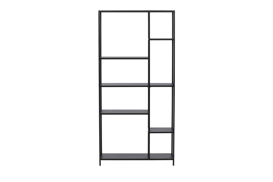 VENTURE DESIGN El Alto bokhylle, m. 6 hyller - sort stl