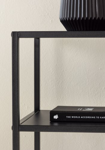 VENTURE DESIGN Punta Arenas sidebord, m. 1 hylle - svart stl (30x30)