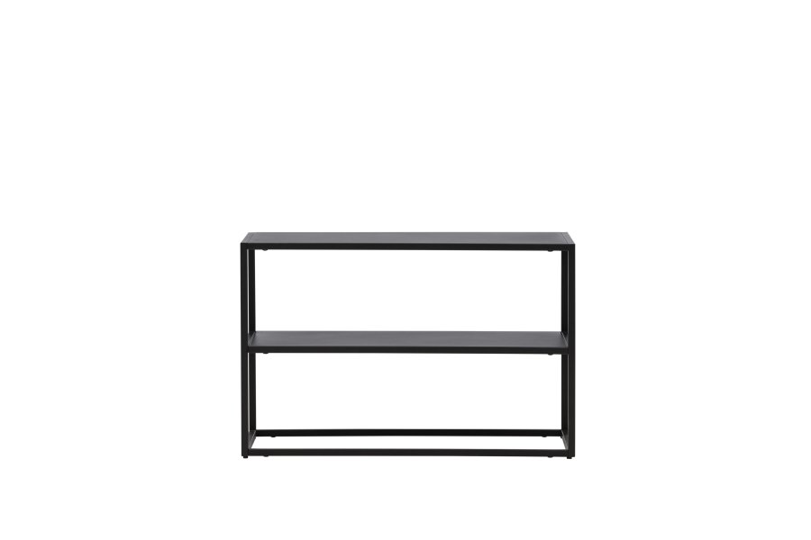 VENTURE DESIGN Curitiba Schuhregal, m. 2 Regalen - schwarzer Stahl (70x33)