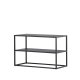 VENTURE DESIGN Curitiba Schuhregal, m. 2 Regalen - schwarzer Stahl (70x33)