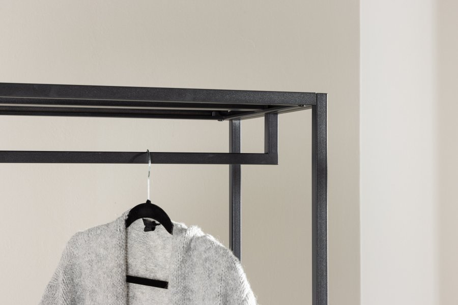 VENTURE DESIGN Malibu klesstativ, m. 1 hengestang, 1 hylle og 2 skuffer - sort stl