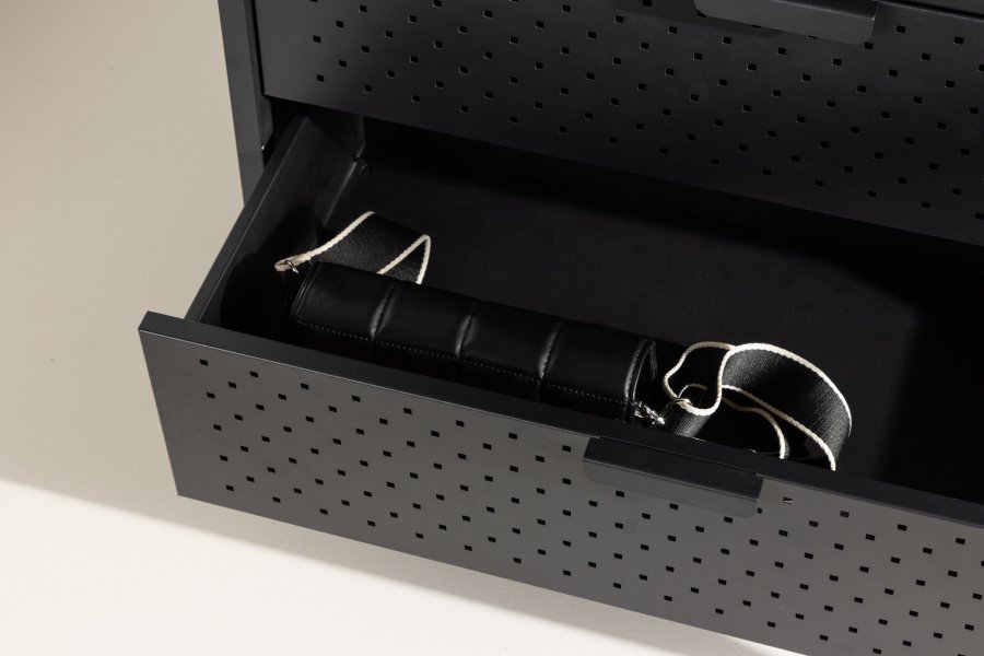 VENTURE DESIGN Malibu klesstativ, m. 1 hengestang, 1 hylle og 2 skuffer - sort stl