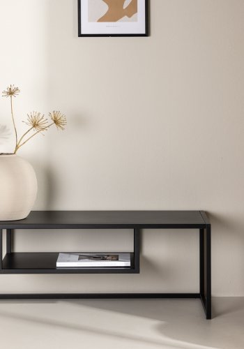 VENTURE DESIGN Riverside TV-bord, m 1 hylle - sort stl (120x40)