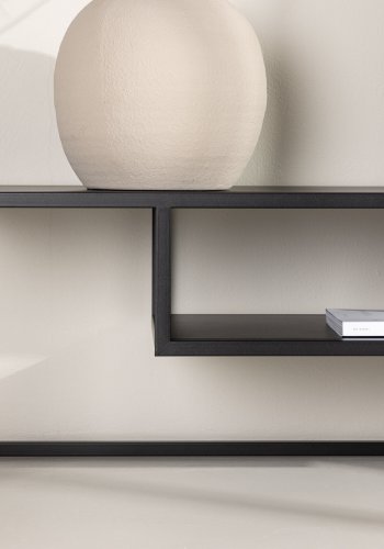 VENTURE DESIGN Riverside TV-bord, m 1 hylle - sort stl (120x40)