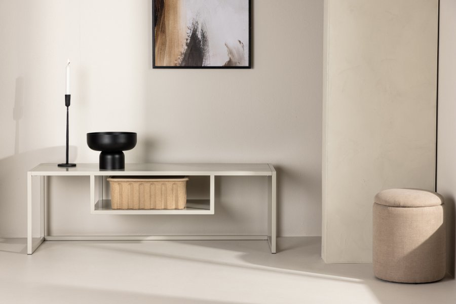 VENTURE DESIGN Riverside TV-bord, med 1 hylle - beige stl (120x40)