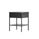 VENTURE DESIGN Sacramento nattbord, m. 1 hylle og 1 skuff - svart stl (40x40)