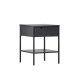 VENTURE DESIGN Sacramento nattbord, m. 1 hylle og 1 skuff - svart stl (40x40)