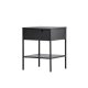 VENTURE DESIGN Sacramento nattbord, m. 1 hylle og 1 skuff - svart stl (40x40)