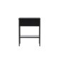 VENTURE DESIGN Sacramento nattbord, m. 1 hylle og 1 skuff - svart stl (40x40)