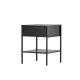 VENTURE DESIGN Sacramento nattbord, m. 1 hylle og 1 skuff - svart stl (40x40)