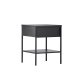 VENTURE DESIGN Sacramento nattbord, m. 1 hylle og 1 skuff - svart stl (40x40)
