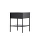 VENTURE DESIGN Sacramento nattbord, m. 1 hylle og 1 skuff - svart stl (40x40)