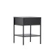 VENTURE DESIGN Sacramento nattbord, m. 1 hylle og 1 skuff - svart stl (40x40)