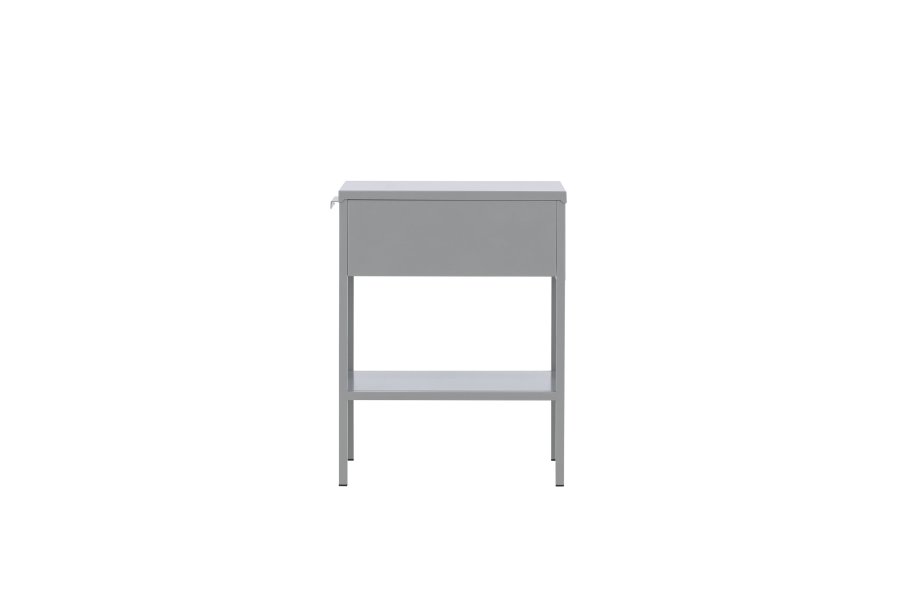 VENTURE DESIGN Sacramento nattbord, m. 1 hylle og 1 skuff - lysegr stl (40x40)