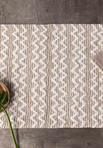 VENTURE DESIGN Philippa Teppe Philippa Cotton - 60*90- -Rektangulr-Hvit/Sand