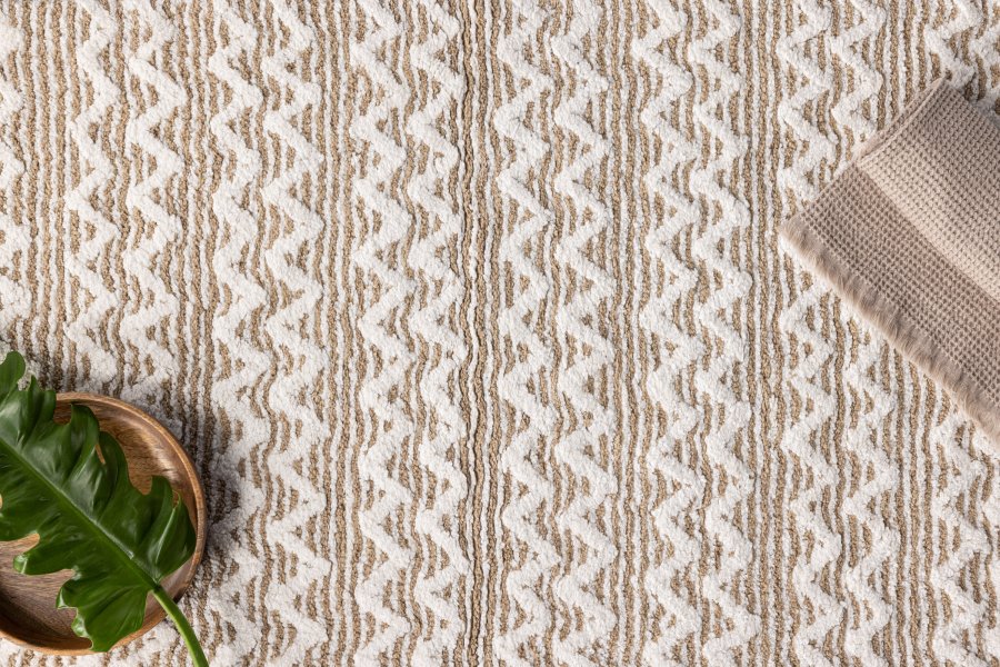 VENTURE DESIGN Philippa Teppe Philippa Cotton - 60*90- -Rektangulr-Hvit/Sand