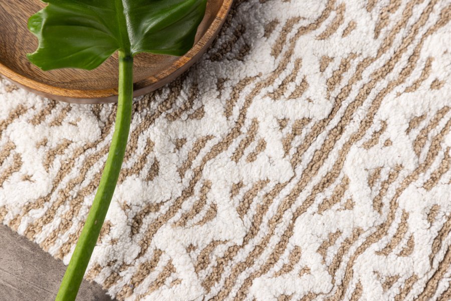 VENTURE DESIGN Philippa Teppe Philippa Cotton - 60*90- -Rektangulr-Hvit/Sand