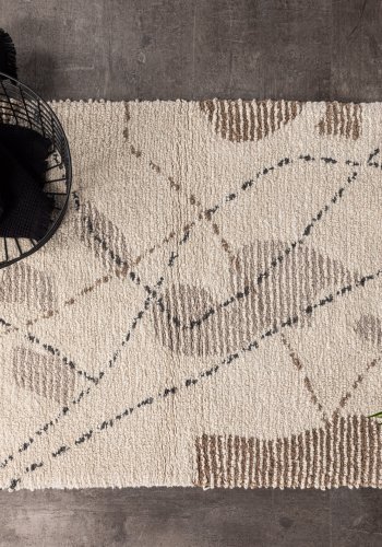 VENTURE DESIGN Paul Rug Paul Cotton - 60*90- -Rektangulr-Elfenben/Brun/Gr