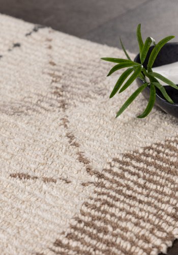 VENTURE DESIGN Paul Rug Paul Cotton - 60*90- -Rektangulr-Elfenben/Brun/Gr