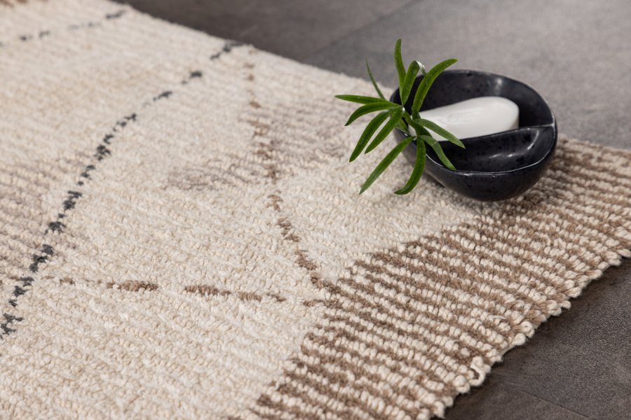 VENTURE DESIGN Paul Rug Paul Cotton - 60*90- -Rektangulr-Elfenben/Brun/Gr