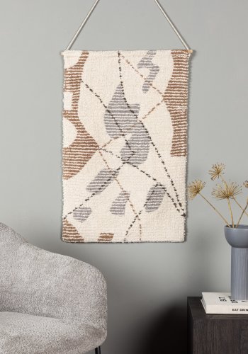 VENTURE DESIGN Liam Textil Liam Veggoppheng i bomull - 50*80- -Rektangulrt-elfenben/brun/gr