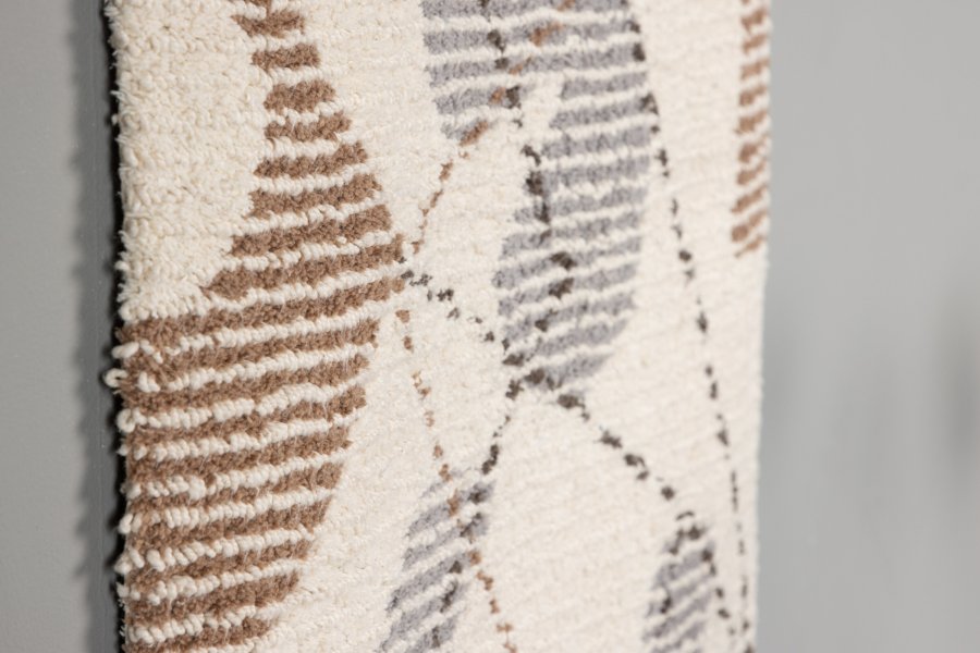 VENTURE DESIGN Liam Textil Liam Veggoppheng i bomull - 50*80- -Rektangulrt-elfenben/brun/gr