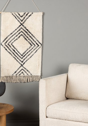 VENTURE DESIGN Love Textil Love Vegghengende bomull - 50*80- -Rektangulr-Hvit/Sort