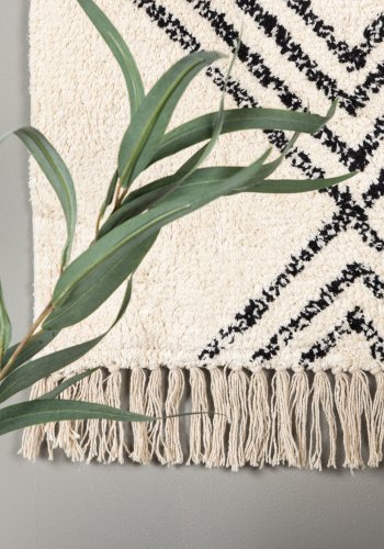 VENTURE DESIGN Love Textil Love Vegghengende bomull - 50*80- -Rektangulr-Hvit/Sort