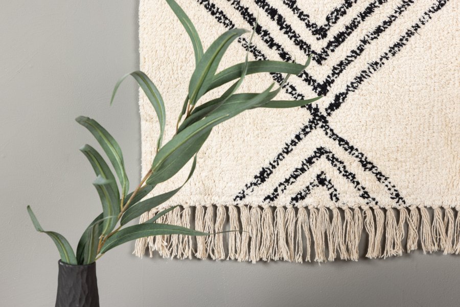 VENTURE DESIGN Love Textil Love Vegghengende bomull - 50*80- -Rektangulr-Hvit/Sort