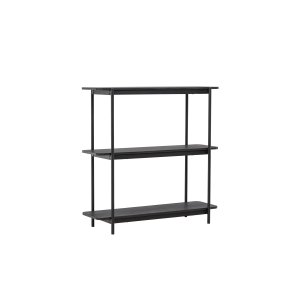 WIN COLLECTION Heim konsolbord, w. 2 hyllplan - svart MDF och stl (120x40)