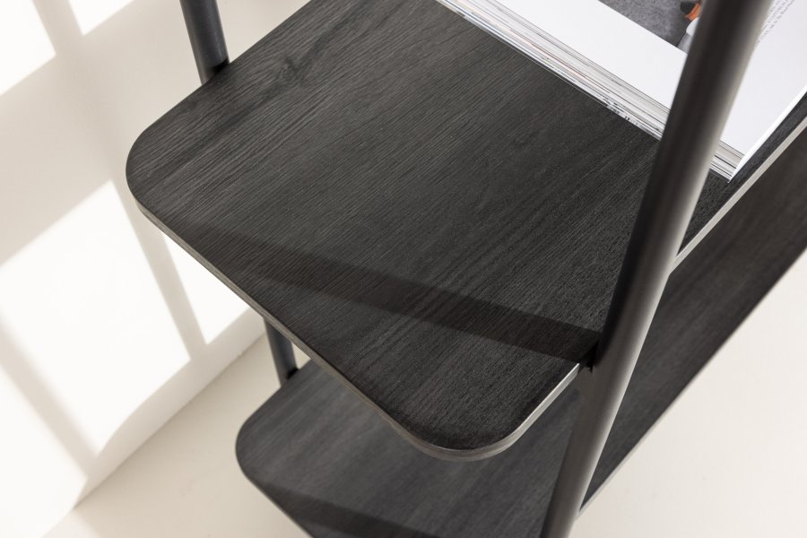 VINNSAMLING Heim konsollbord, m. 2 hyller - svart MDF og stl (120x40)