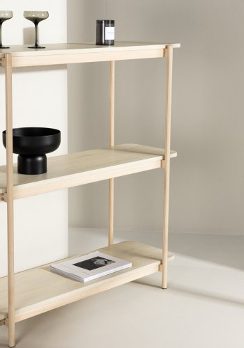 VINNSAMLING Heim konsollbord, m. 2 hyller - hvitkalket MDF og stl (120x40)