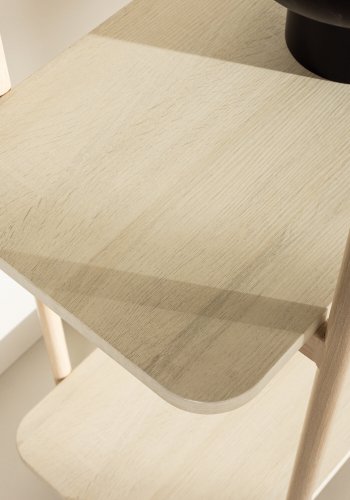 VINNSAMLING Heim konsollbord, m. 2 hyller - hvitkalket MDF og stl (120x40)