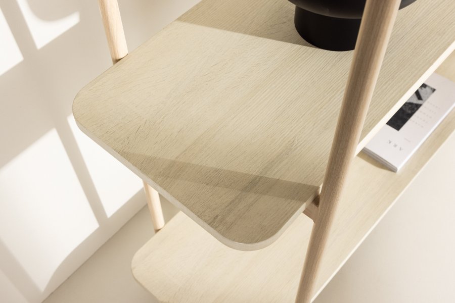 VINNSAMLING Heim konsollbord, m. 2 hyller - hvitkalket MDF og stl (120x40)