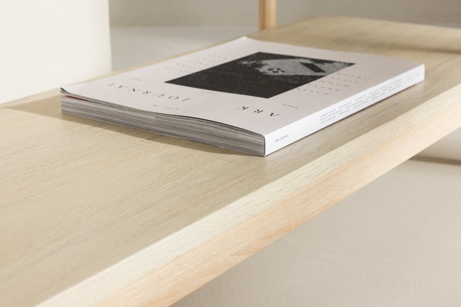 VINNSAMLING Heim konsollbord, m. 2 hyller - hvitkalket MDF og stl (120x40)