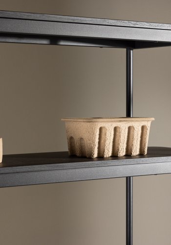 VIND KOLLEKSJON Heim bokhylle 190 cm, m. 5 hyller - svart MDF og stl