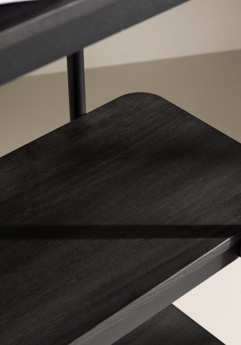 VIND KOLLEKSJON Heim bokhylle 190 cm, m. 5 hyller - svart MDF og stl