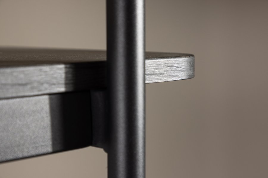 VIND KOLLEKSJON Heim bokhylle 190 cm, m. 5 hyller - svart MDF og stl